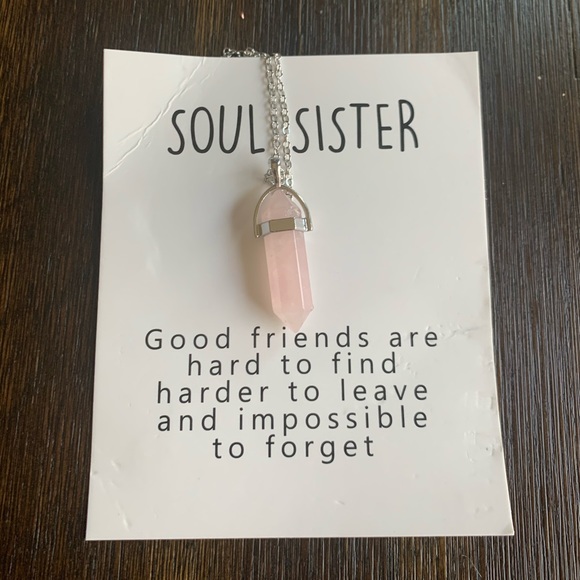 Soul Sister Rose Quartz Necklace Gift - Picture 1 of 2